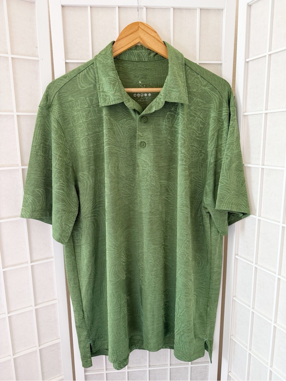 Tori Richard Green Hawaiian Floral Pineapple Polo Shirt XL